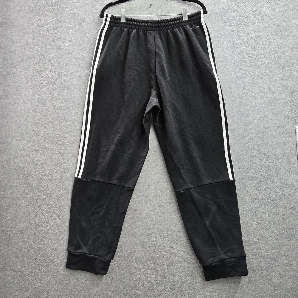 Adidas Men Activewear Pants L‎ Black Sweatpants Gorpcore Logo Stripe 27